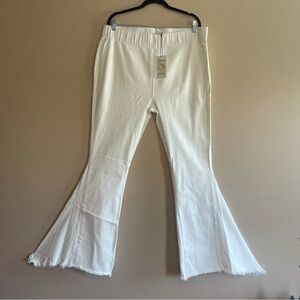 Home Folk white flare jeans, size 2XL